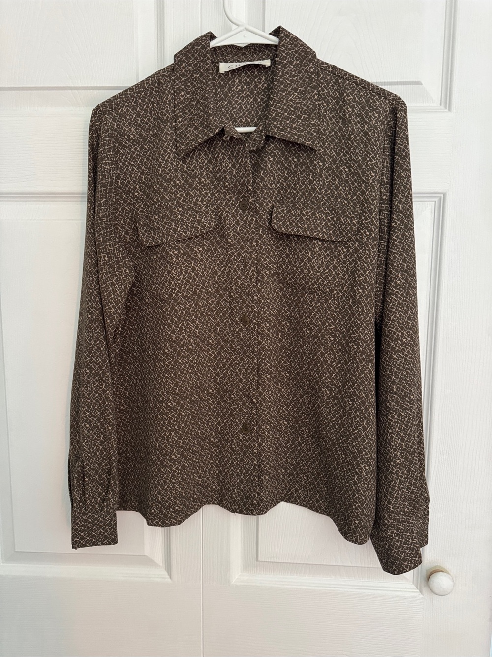 Women’s Brown Patterned Button-Up shirt